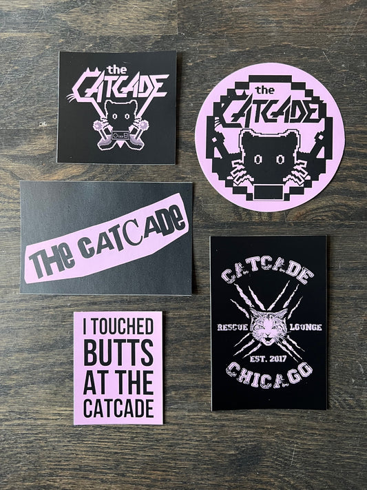 The Catcade Pink Sticker 5 Pack