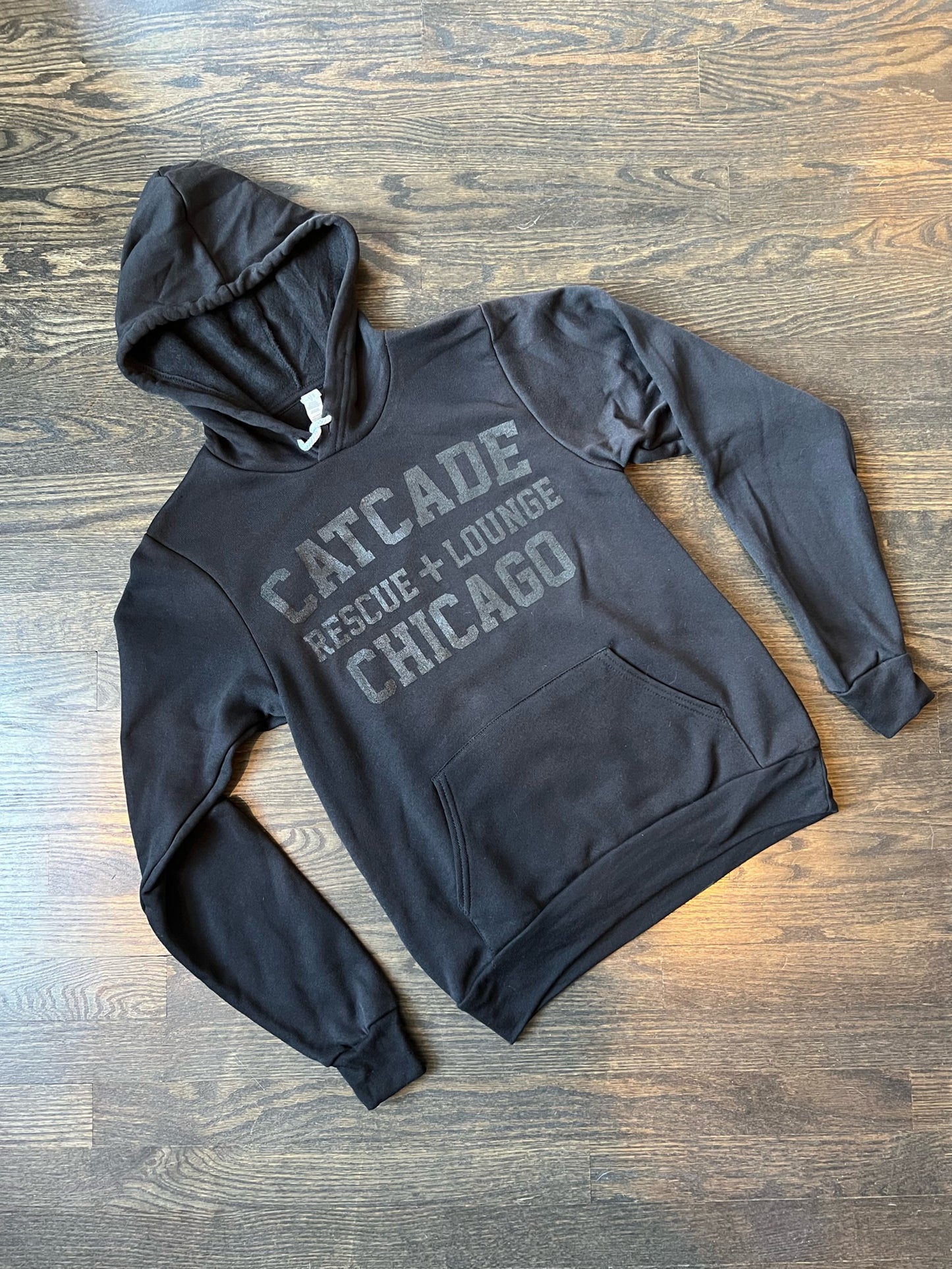 The Catcade Black On Black Pullover Hooded Sweatshirt